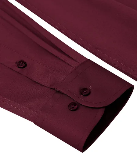 Vista 7 de Alimens & Gentle Camisas de vestir con escudo antimanchas para hombre vino borgoña