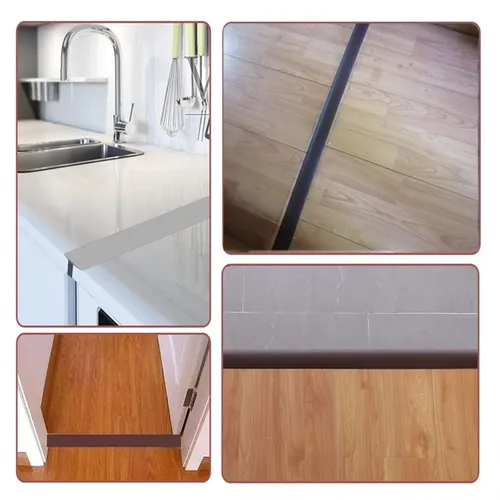 Vista 5 de Tiras de cubierta de suelo, tira de transición de piso de 2.0 in de ancho, tira de suelo laminado de transición de suelo autoadhesivo, tira divisora