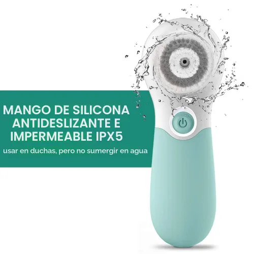 Vista 5 de Cepillo de limpieza facial eléctrico exfoliante facial con 3 cabezales limpiadores y 2 velocidades ajustables para limpieza profunda, eliminación