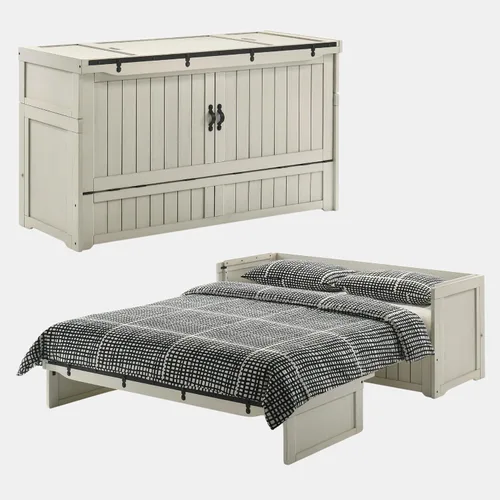 Vista 17 de NIGHT & DAY Cubo premontado gabinete Murphy cama, Beadboard Cherry