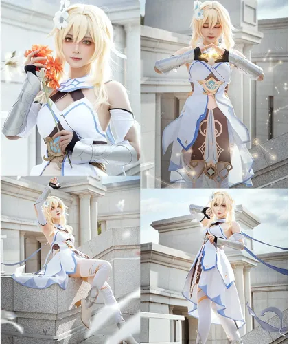 Vista 4 de Lumine Disfraz de cosplay, juego Genshin Impact, traje de lucha para Halloween Navidad