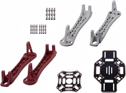 Vista 2 de Kit de 4 ejes HJ450 F450 RC Quadcopter Multirotor para rueda de llama, kit de construcción de aviones RC para KK MK MWC (rojo + blanco + negro)