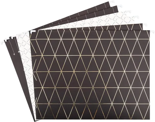 Vista 5 de U Brands Organizador de escritorio colgante, alambre de metal, dorado - 894U02-06 y juego de carpetas colgantes clásicas, suministros de oficina