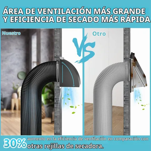 Vista 3 de HG Power Cubierta de ventilación de secadora de 4 pulgadas exterior con Negro