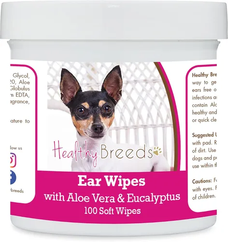 Vista 115 de Healthy Breeds Affenpinscher Toallitas de limpieza de oídos con aloe y eucalipto para perros, 100