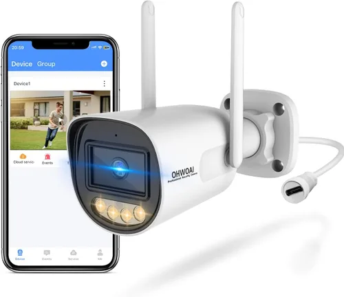 Vista 10 de Cámara de seguridad al aire libre inalámbrica, cámaras de vigilancia video caseras de WiFi