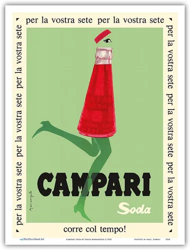Vista 9 de Para tu sed (Per la Vostra Sete) - Campari Soda - Póster publicitario vintage por Franz Marangolo c.1950 - Impresión artística maestra (sin marco) 6