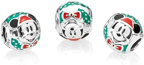 Vista 3 de Charm de plata de ley 925 de PANDORA Disney Santa Mickey - 797502ENMX