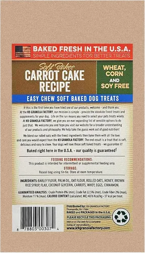 Vista 2 de K9 Granola Factory Pastel de zanahoria Soft Bakes 12 Oz