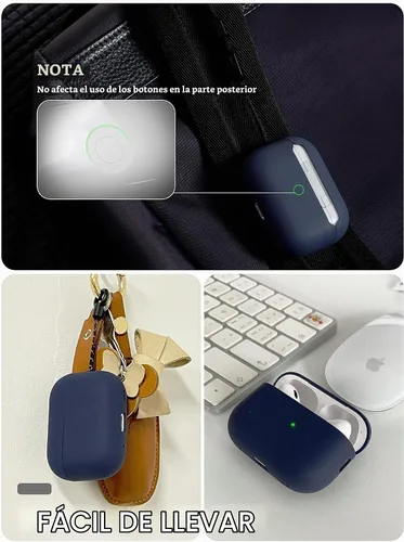 Vista 6 de Funda de silicona líquida para AirPods Pro 2, funda rígida protectora híbrida de triple capa a prueba de golpes compatible con AirPods Pro de 2ª