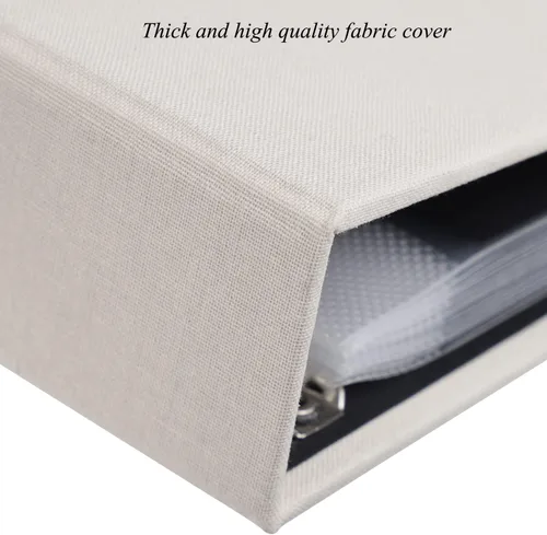 Vista 2 de 1DOT2 8x8 DIY pequeño álbum de recortes con 3 anillas, álbum de fotos con diario, con 30 fundas de plástico, 60 páginas y cubierta de tela