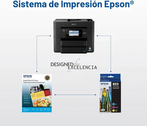 Vista 6 de Epson 822 DURABrite Ultra Ink Standard Capacity Black Cartridge (T822120-S) Funciona con WorkForce Pro WF-3820, WF-3823, WF-4820, WF-4830, WF-4833