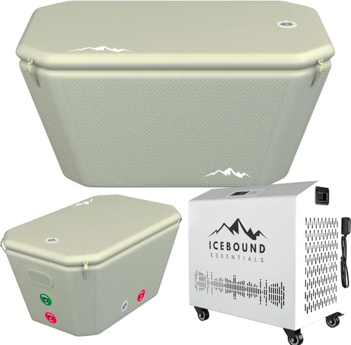 Vista 9 de Bañera fría con enfriador de agua – Enfriador de agua caliente y fría eficiente de 1 HP para baño de hielo – Bañera de hielo premium con enfriador