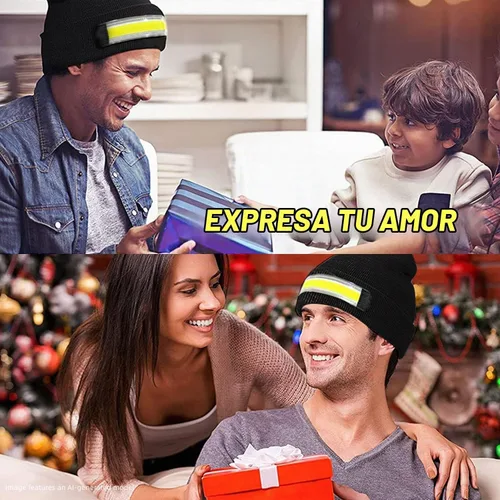 Vista 3 de Easymaxx Paquete de 2 Gorros con Linterna Frontal Recargable, 1200 Lúmenes LED Gorro con Luz de Haz Ancho Integrada, 6 Modos, Gorro de Invierno