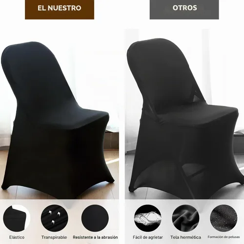 Vista 8 de Fixwal 12 fundas elásticas para sillas plegables de elastano, universales, ajustables, lavables, para comedor, fiesta, boda, banquete y decoración