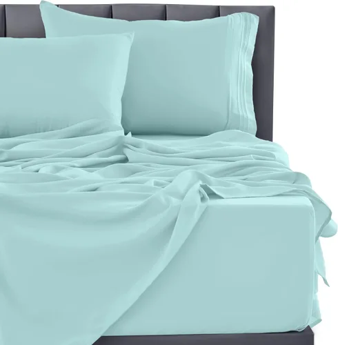 Vista 196 de LUX Décor - Juego de sábanas Twin de microfibra ultrasuave de 3 piezas con sábana encimera, sábana bajera de 16 pulgadas de profundidad y funda