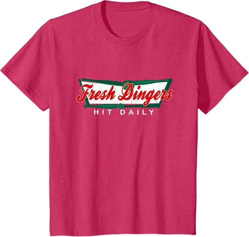 Vista 52 de Camiseta divertida de béisbol y softbol Don't Bunt Hit Fresh Dingers, Negro