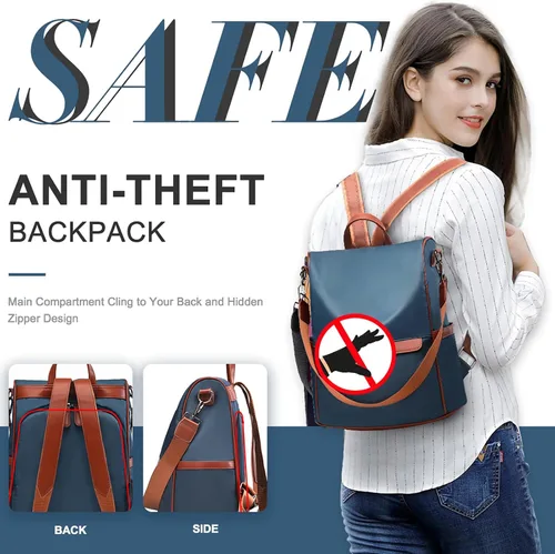 Vista 2 de Charmore - Mochila de viaje para mujer, de nylon, antirrobo, resistente al agua, ligera, estilo casual