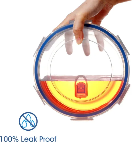 Vista 3 de NUTRIUPS Recipientes de vidrio para preparación de comidas de 54OZ/54.1 fl oz con tapas, contenedores de almacenamiento de alimentos, recipiente
