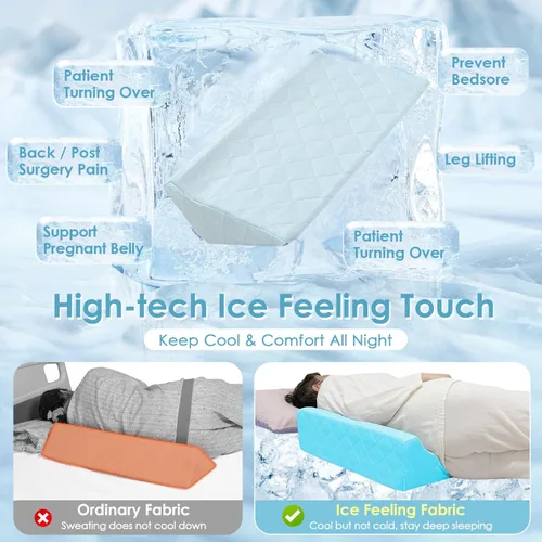 Vista 3 de Almohada de cuña para personas mayores Posicionamiento de cama Cuña médica Cuña de almohada triangular para soporte de espalda Dormir después