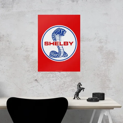 Vista 3 de GRAPHICS & MORE Shelby Cobra - Letrero patriótico para oficina y negocios en casa