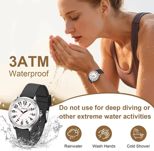 Vista 5 de Asan Ge Watches for Women, Fashion 3ATM Waterproof Minimalist Lightweight Easy-to-Read Analog Silicone Watch Suitable for Daily Work, Leisure