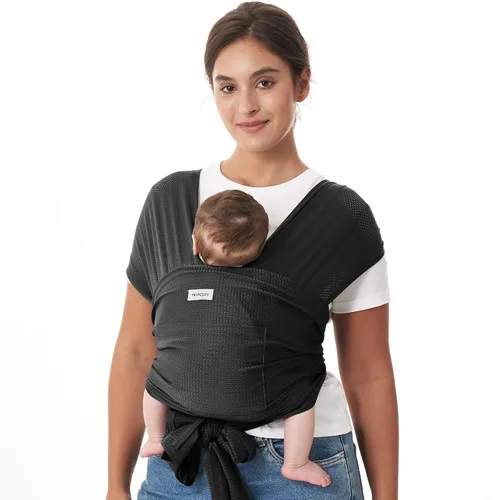 Vista 9 de Momcozy Portabebés AirMesh – El cabestrillo de verano perfecto para recién nacidos a niños pequeños de 8 a 35 libras – Envoltura de bebé de tela