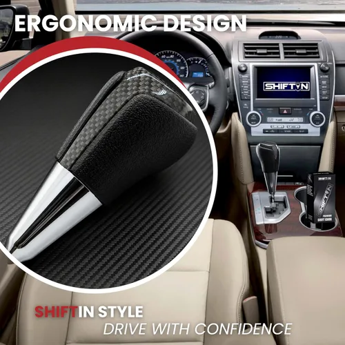 Vista 3 de Pomo de palanca de cambios de cuero y madera para Toyota Avalon Yaris 4Runner Land Cruiser Sienna Camry Solara Tacoma y Lexus ES300 ES330 GS300