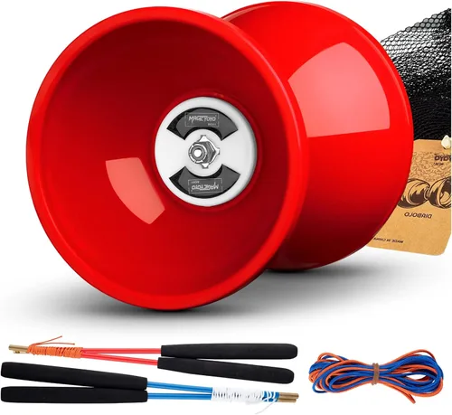 Vista 9 de MAGICYOYO Pro Triple Bearing Diabolo Tamaño mediano 5" Azul. Juguete Yoyo chino Diabolo de alto rendimiento con 2 pares de palos de carbono + 2