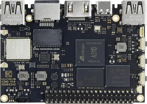 Vista 8 de Khadas Computadora de placa única, VIM3 Basic Amlogic A311D, CPU más rápida, unidad de procesamiento neuronal para PCIe conmutable A.I.y USB 3.0