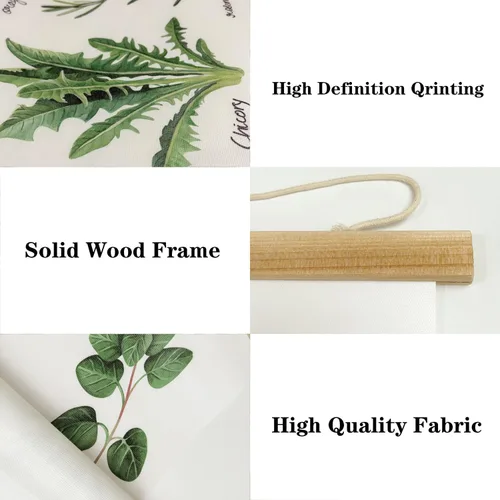 Vista 5 de XIAOAIKA Póster de hierbas aromáticas para pared, impresiones artísticas HD vibrantes y coloridas, estilo rústico de hierbas, póster para colgar