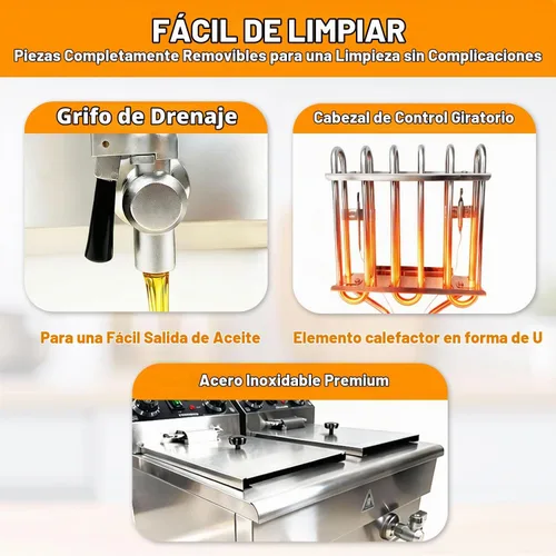 Vista 6 de Freidora comercial con cesta 23Qt Características válvula