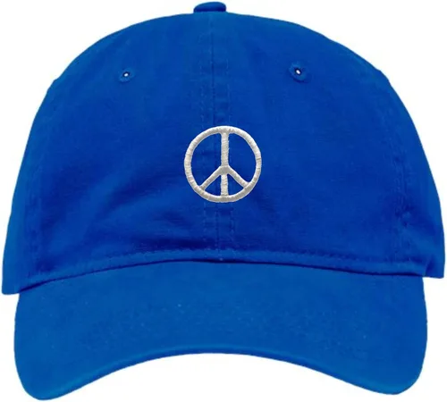 Vista 11 de Go All Out Sombrero de papá bordado con signo de paz para adultos Negro