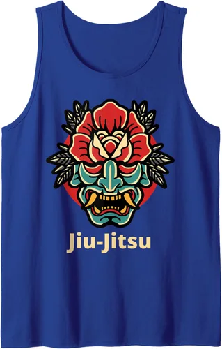 Vista 18 de Máscara de demonio de rosa japonesa Oni Mask jiu-jitsu Tank Top Negro