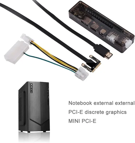 Vista 2 de Base externa para tarjetas de video independientes para portátil Mini PCI‑E sin fuente de alimentación, compatible con tarjeta gráfica/tarjeta