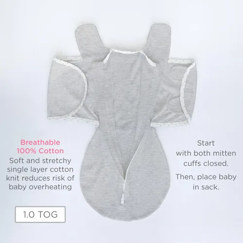 Vista 5 de SwaddleDesigns Saco Envolvente Omni de 6 Vías con Brazos Arriba para Recién Nacido, Más Opciones para Calmar el Reflejo de Sobresalto, Mejora