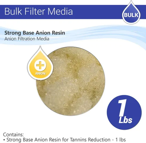 Vista 3 de Resina aniónica de base fuerte para reducción de taninos – Filtro de ósmosis inversa de 1 libra Max Water de ósmosis inversa, compatible con filtros