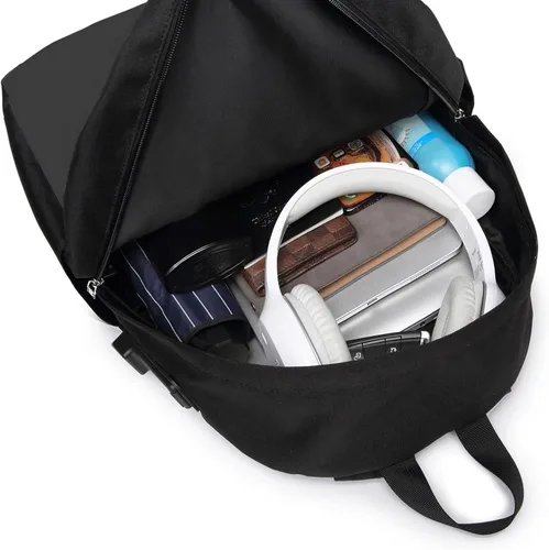 Vista 7 de #7 Mochilas Bolso Portátil Bolsa Bookbag Usb Mochila 17 Pulgadas Para Diario