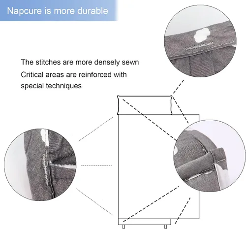 Vista 5 de NapCure Tapete para siesta para niños pequeños con almohada y manta de minky, tapetes enrollados suaves para niños y niñas, ligera, guardería, Nube