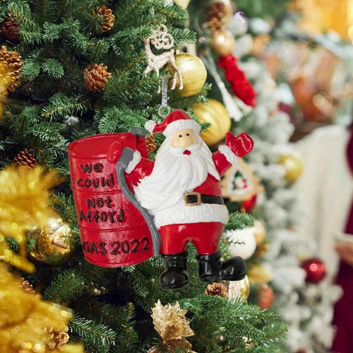 Vista 3 de Juego de 2 adornos 3D para árbol de Navidad – Decoración colgante de árbol de Navidad de Papá Noel – Decoración colgante de Papá Noel – Regalo