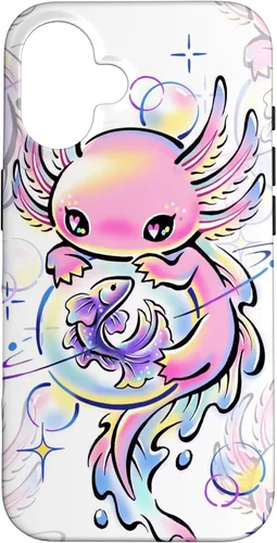 Vista 32 de Cute Kawaii Axolotl Purple Magical Crystals Case for iPhone 17