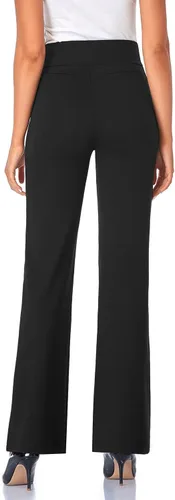 Vista 6 de Tapata Pantalones de vestir para mujer de 28, 30, 32 y 34 pulgadas, cintura alta, elásticos, corte de bota, pantalones altos, pequeños y regulares