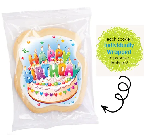 Vista 2 de Cesta de regalo de galletas de feliz cumpleaños para hombres, mujeres, niños, niños, caja de regalo de galletas de azúcar decorada sin nueces