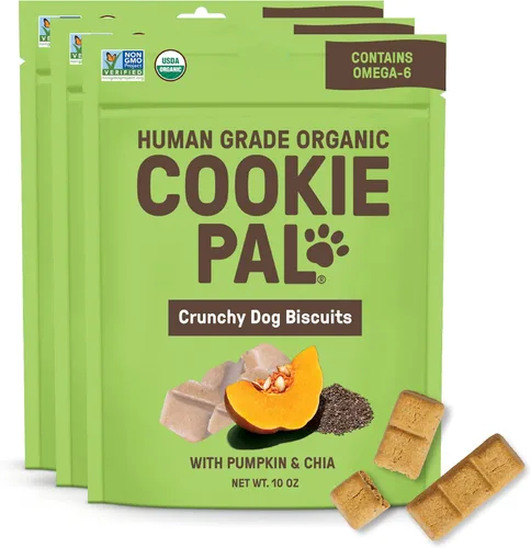 Vista 7 de Galletas orgánicas de mantequilla de maní para perros Cookie Pal, 10 onzas (paquete de 1)