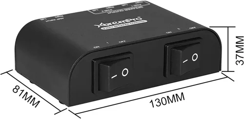 Vista 4 de 61048 - Interruptor de altavoz de 2 a 4 vías, 1 en 2 a 1 en 4 salidas, selector de altavoces estéreo con abrazaderas de terminal, caja