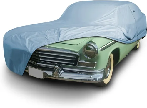 Vista 64 de iCarCover Funda de automóvil personalizada Premium para Chrysler Imperial 1957-1975, resistente, impermeable, para todo tipo de clima, lluvia Negro
