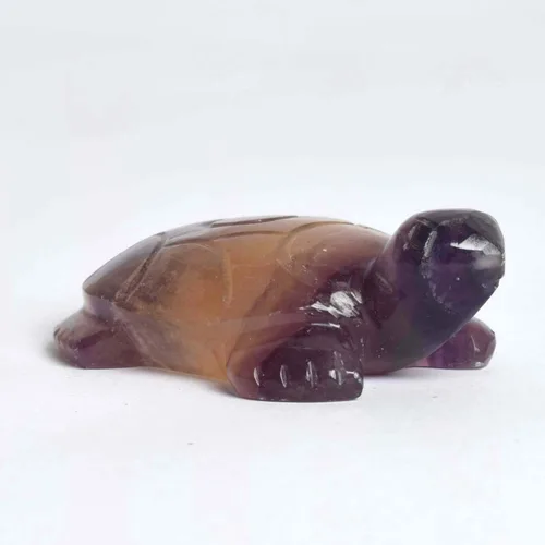Vista 4 de GEMHUB Piedras preciosas sueltas para decoración del hogar, gema de fluorita hecha a mano, Feng Shui, riqueza que trae tortuga, pieza de exhibición