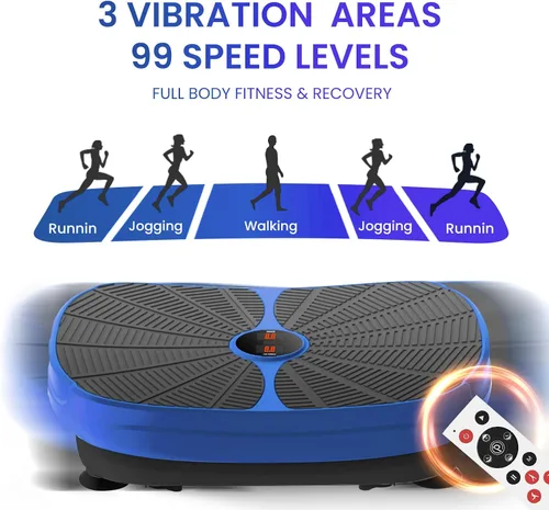 Vista 3 de Equipo de ejercicio con placa de vibración para fitness, máquina de ejercicio con forma de cuerpo entero, plataforma de vibración, ajuste