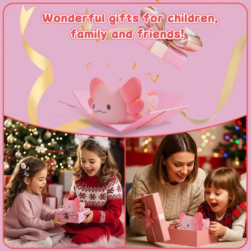 Vista 8 de ZKLiLi Axolotl Luz Nocturna para Niños, Lámpara Suave y Adorable Regulable, Regalos de Luz Nocturna para Niños para Bebé con Temporizador y 16