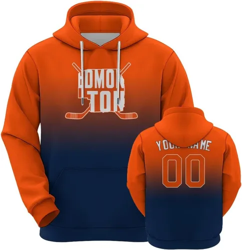 Vista 10 de Custom Hockey City Map Gradient Hoodies-Personalized Name Number Hooded Sweatshirts Hockey Fans Gifts for Men,Women,Youth
